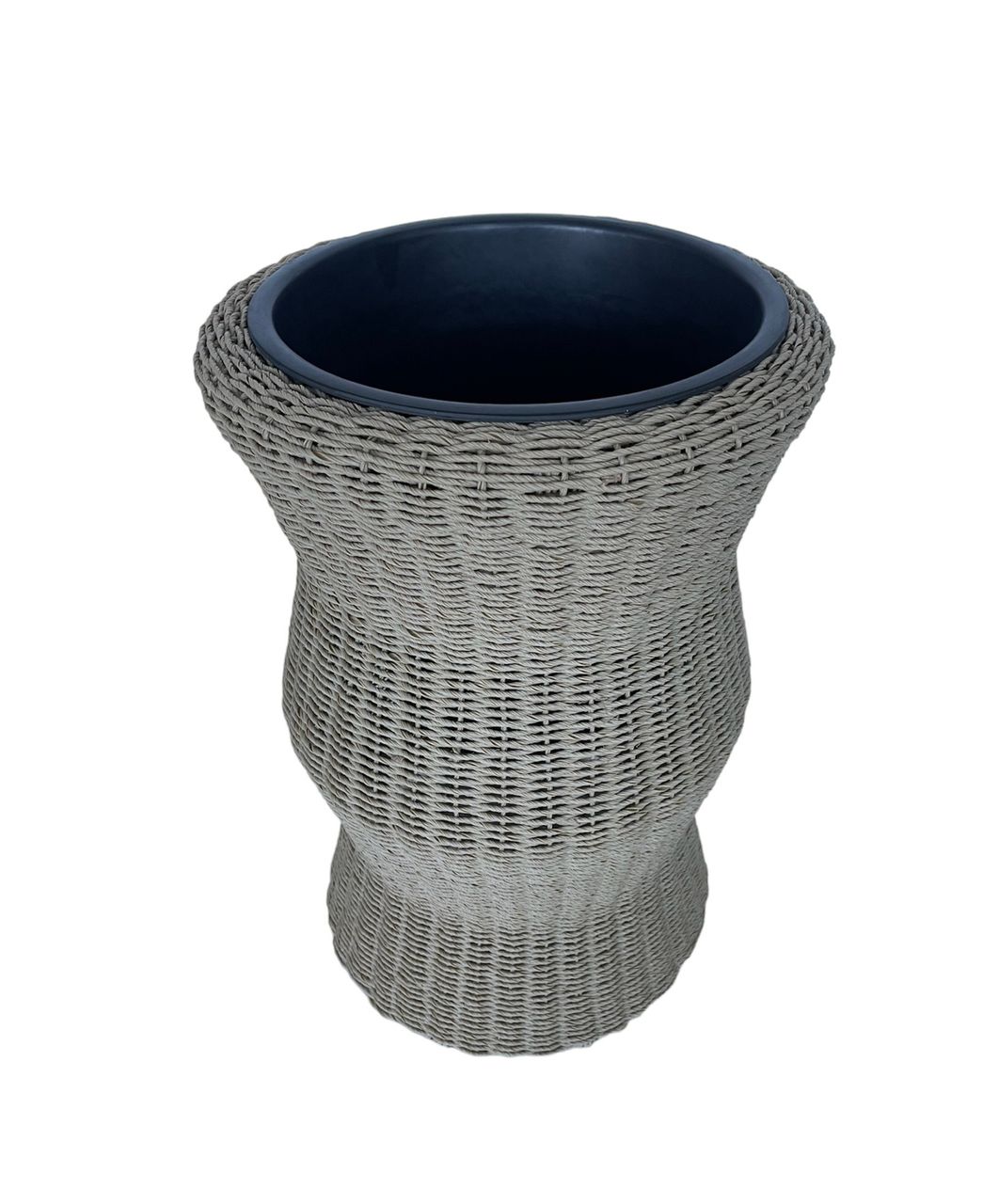 HC Garten & Freizeit Blumentopf Rattan-Optik mit Plastiktopf