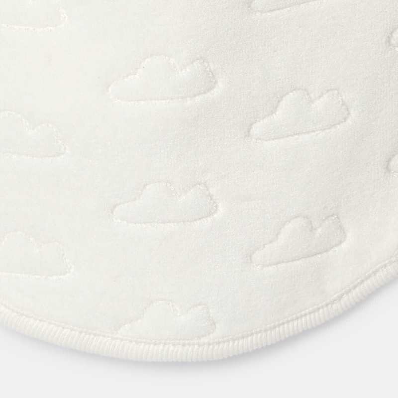 Lot de 2 bavoirs en velours dévoré blanc naissance Absorba