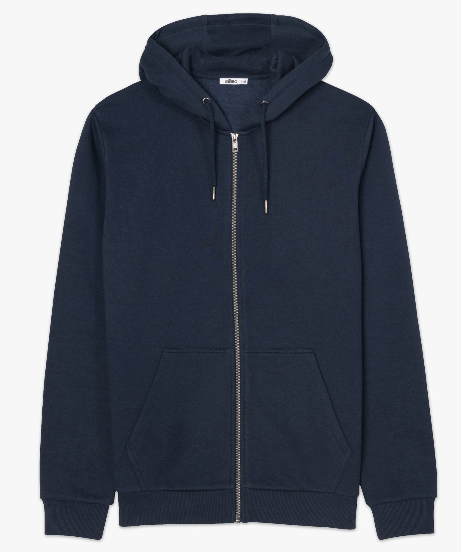Sweat homme à capuche contenant du coton bio bleu fonce | GEMO