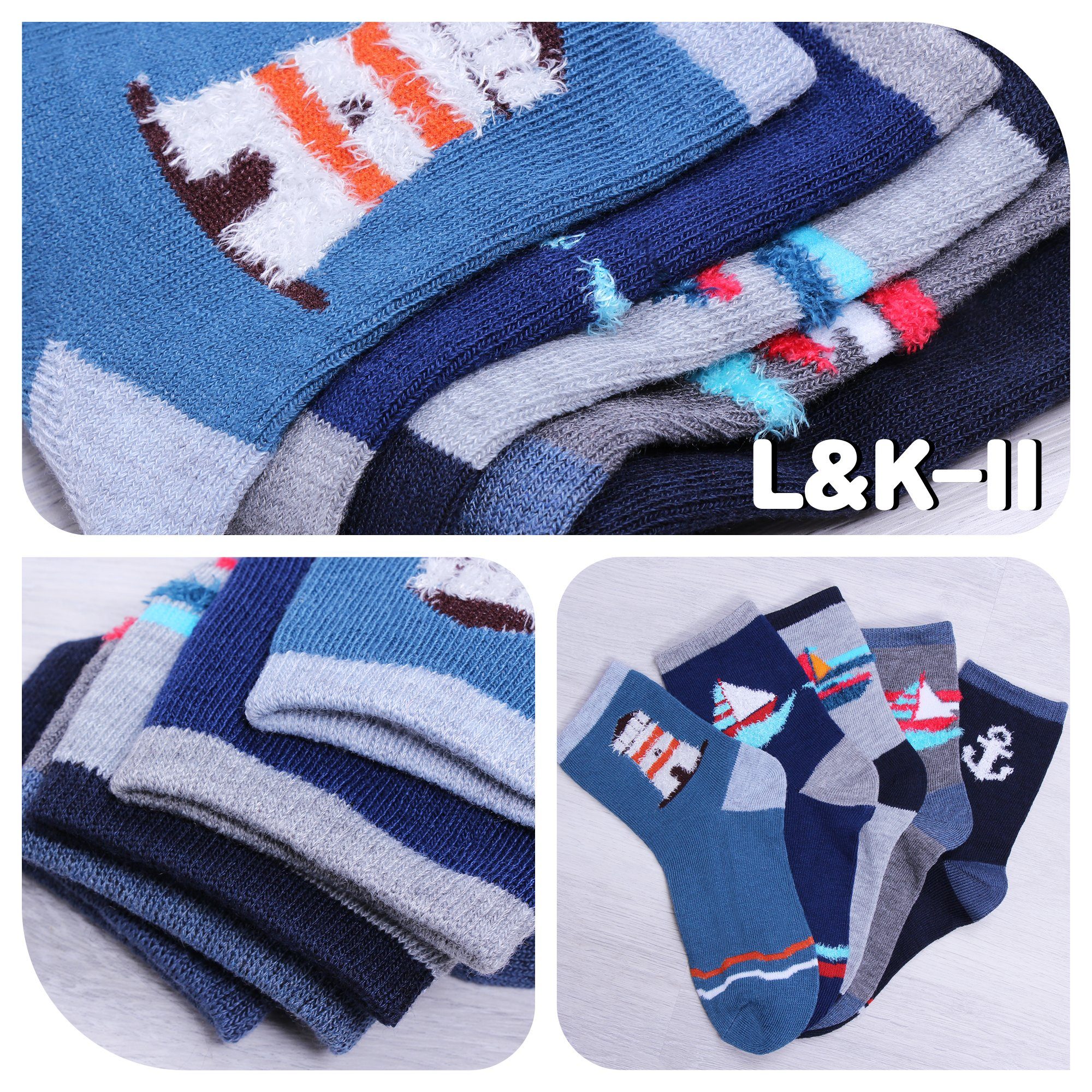 L&K-II Langsocken 2117-2816 (Beutel, 10/12 Paar) Jungen Socken aus Baumwolle