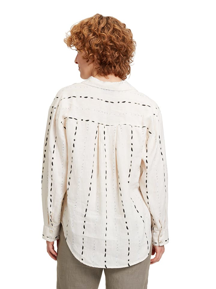 CARTOON Leinen-Bluse in Creme/ Schwarz günstig kaufen