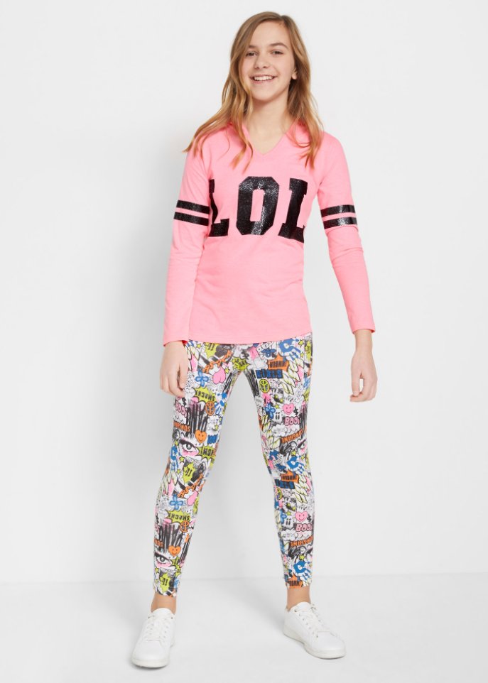 Mädchen Kapuzenshirt + Leggings (2-tlg. Set)