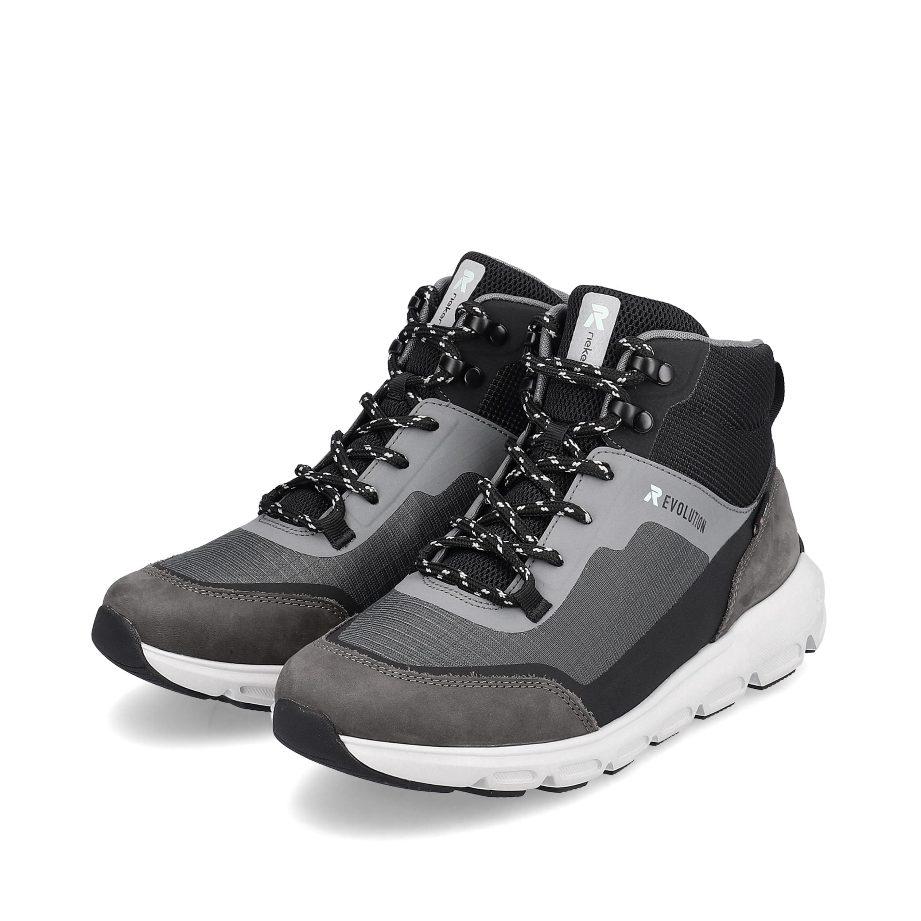 Rieker Damen Sneaker High stone-grey ocean-blue