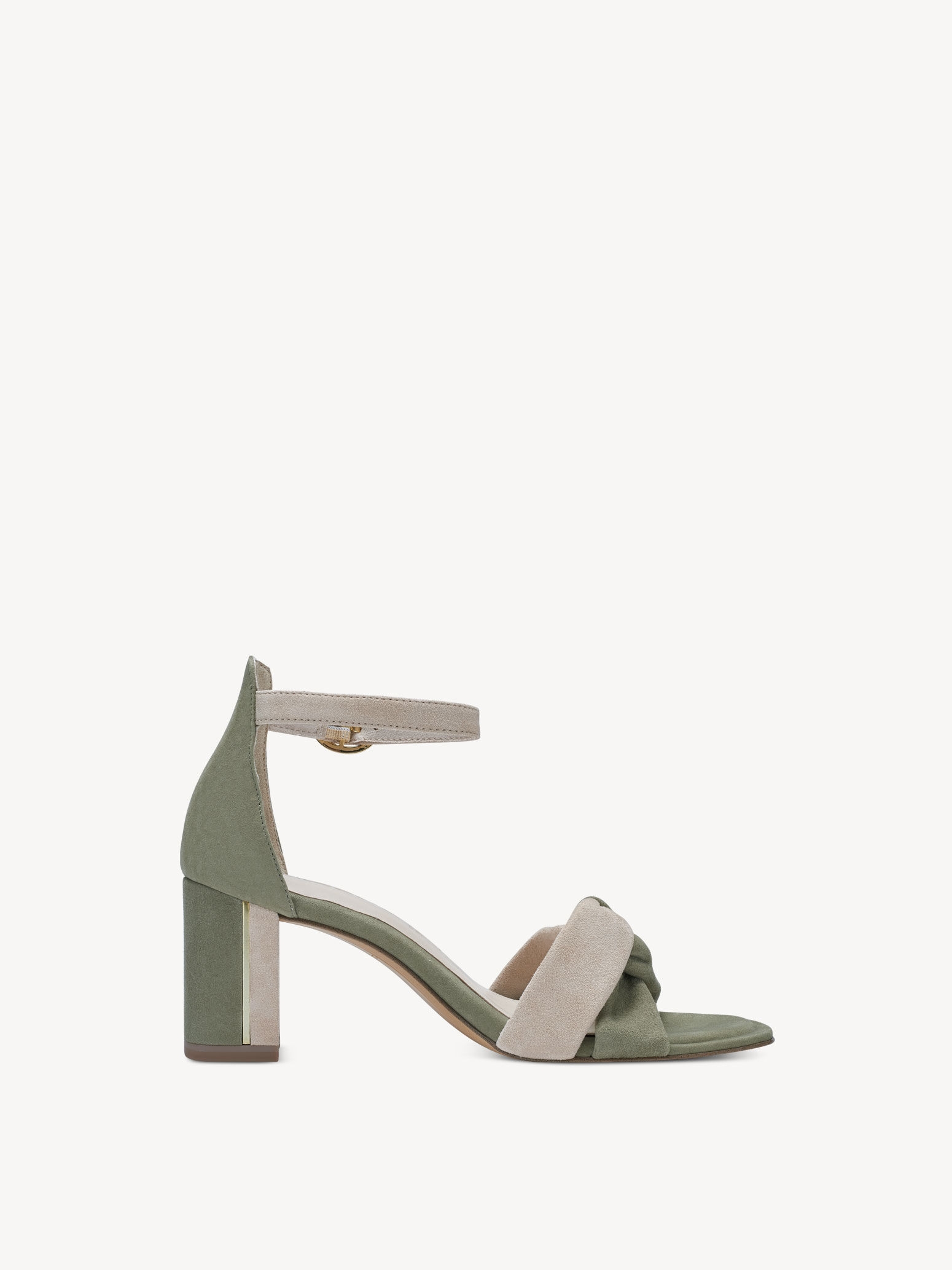 Sandale à talon en cuir - vert