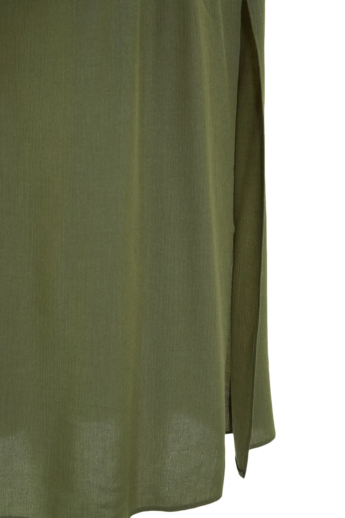 Trendyol Collection  Khakifarbenes Maxi-Strandkleid mit gewebten Accessoires TBESS21EL1051