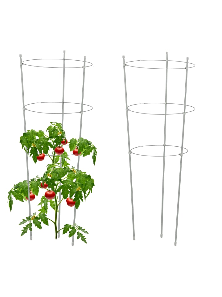relaxdays 2 x Rankhilfe in Grau - (H)76 x Ø 28 cm günstig kaufen onesize