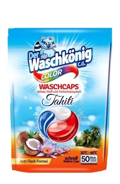 Der Waschkonig CG 3-Chamber Laundry Capsules Tahiti Color