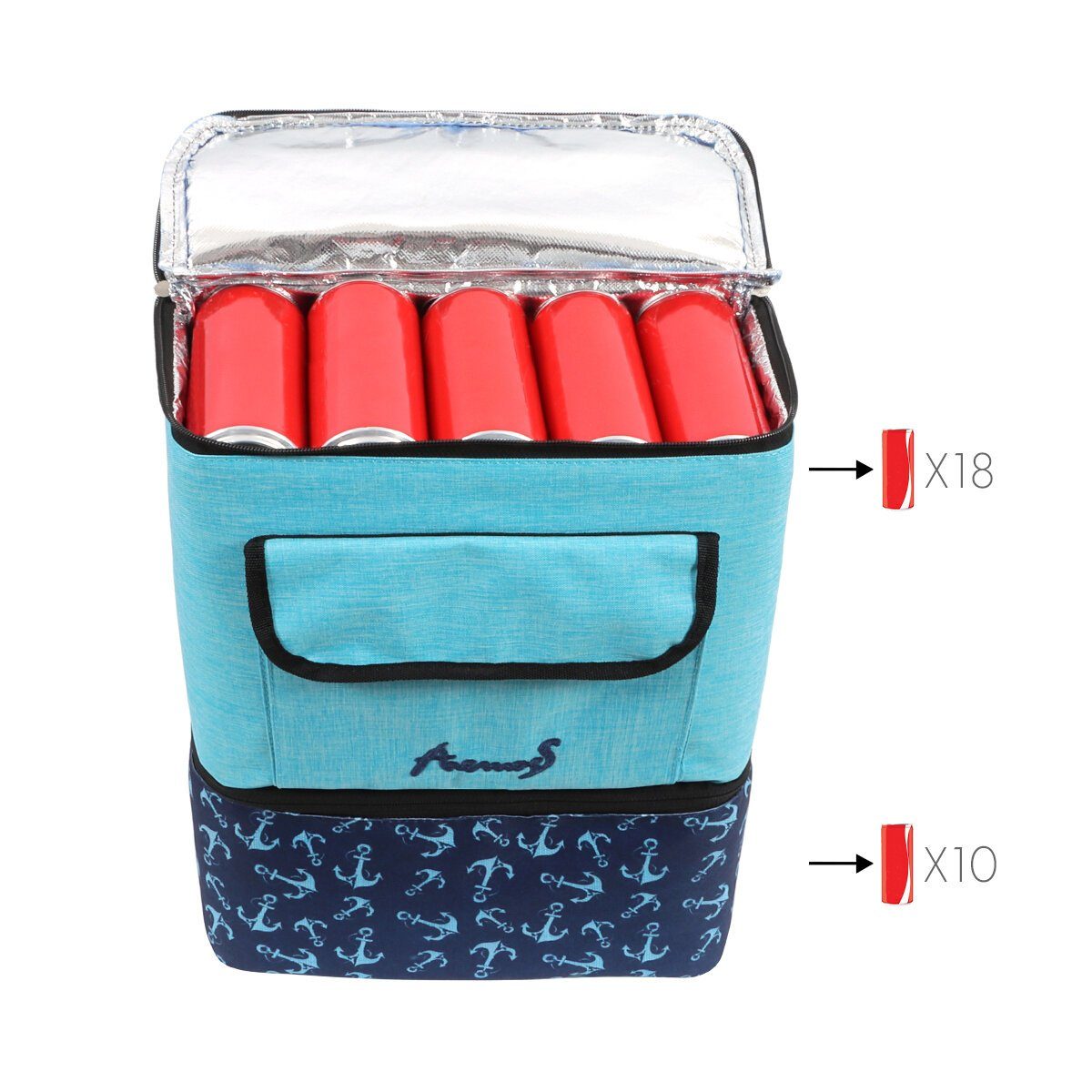 ANEMOSS Kühltasche Anemoss Sailboat Kühlrucksack, Blau, 17 L