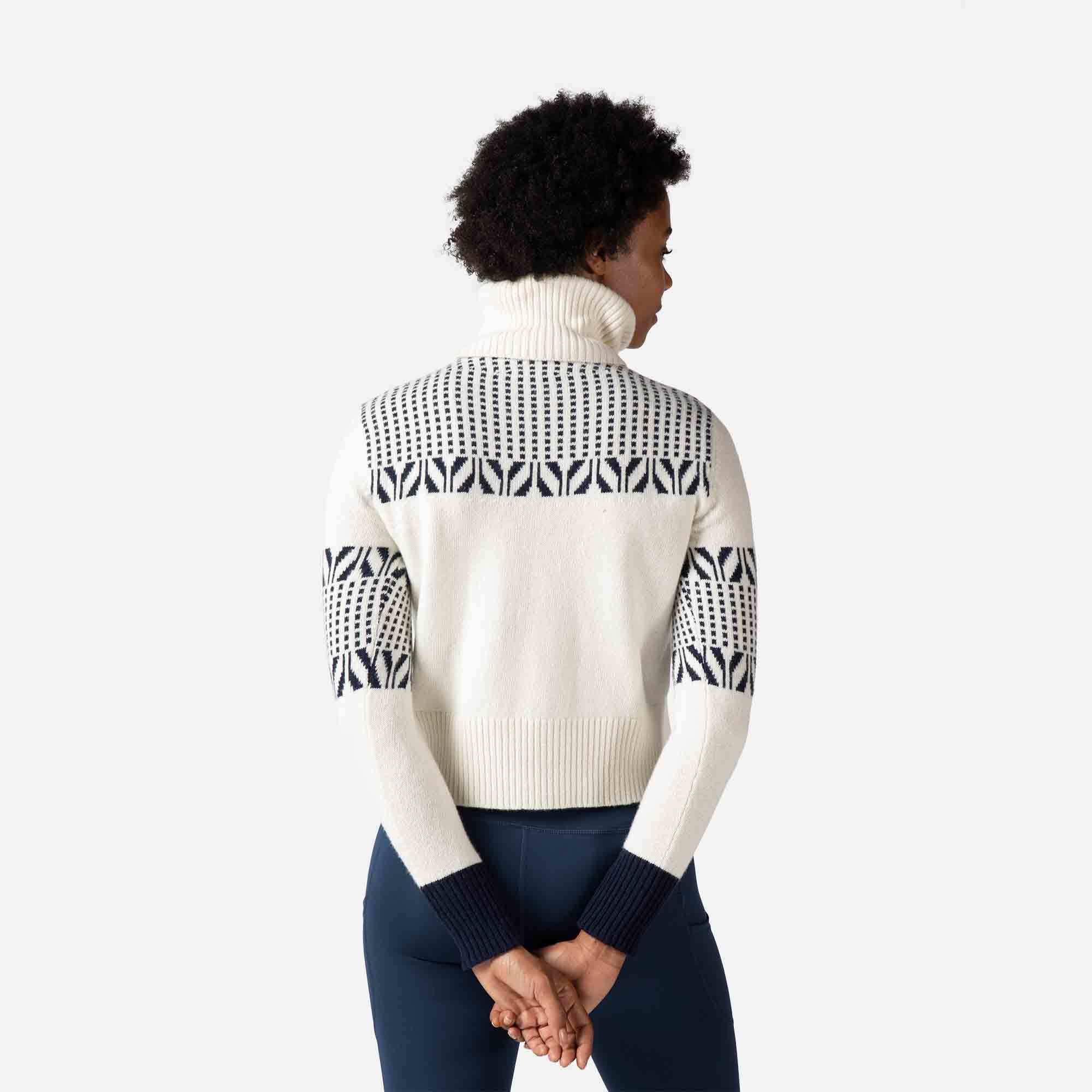 Pull en maille à col haut Vintage femme