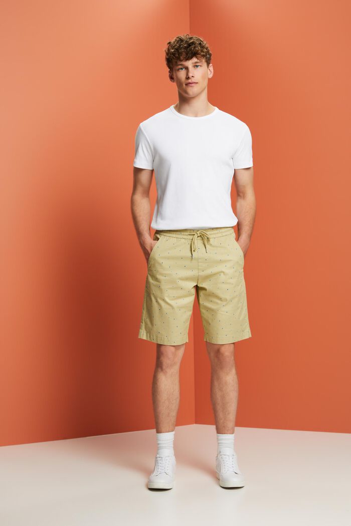 Gemusterte Pull-on-Shorts, Baumwollstretch