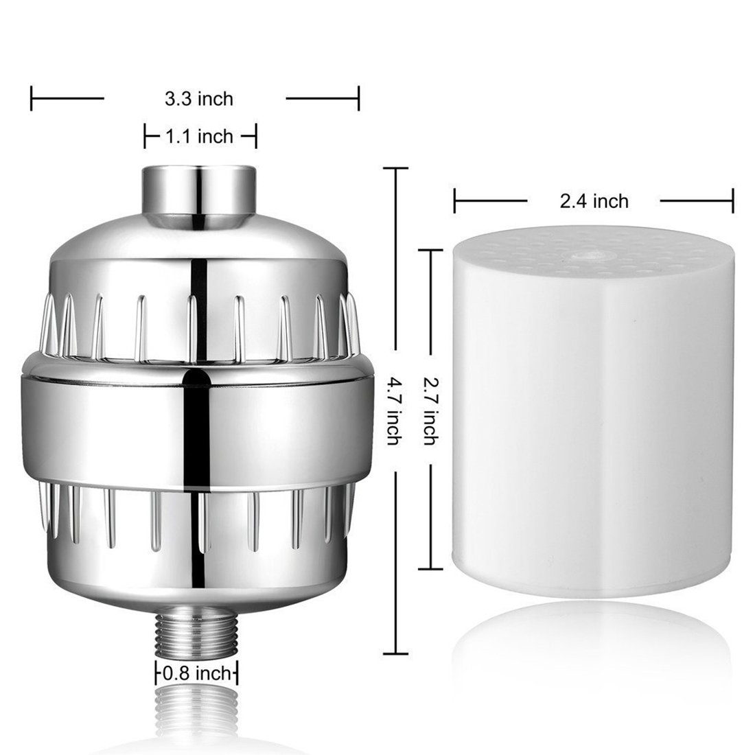 YYV Filterpumpen 15-Schichten Duschfilter mit Lüfterblättern, Duschkopf Wasserfilter (1 St), Filtersystem gegen Rest-Chlor,Water Filters Kalkfilter
