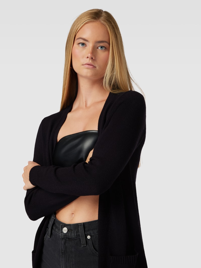 Longcardigan mit Eingrifftaschen Modell 'LESLY' in schwarz