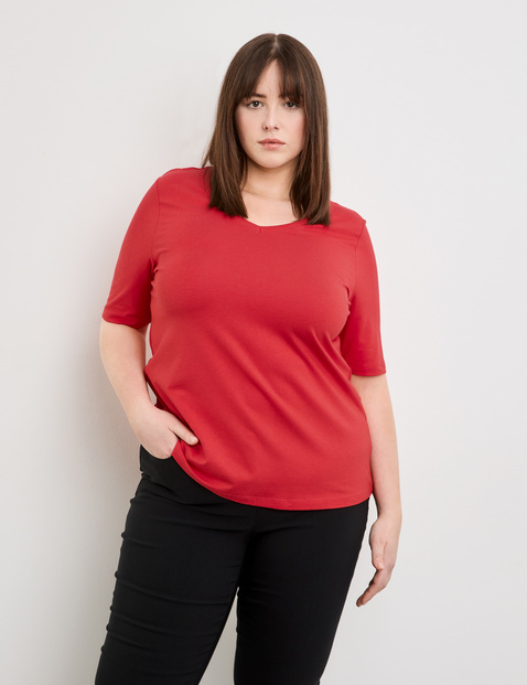 Basic Shirt aus Baumwoll-Mix