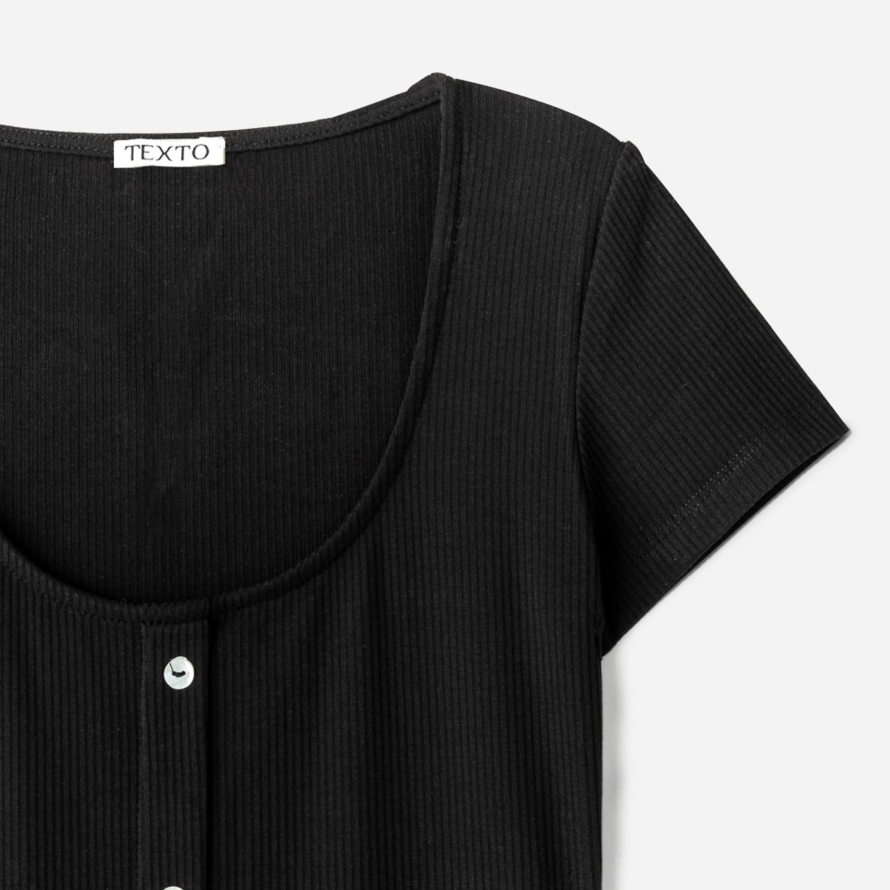 Robe tube TEXTO noire côtelée longueur midi