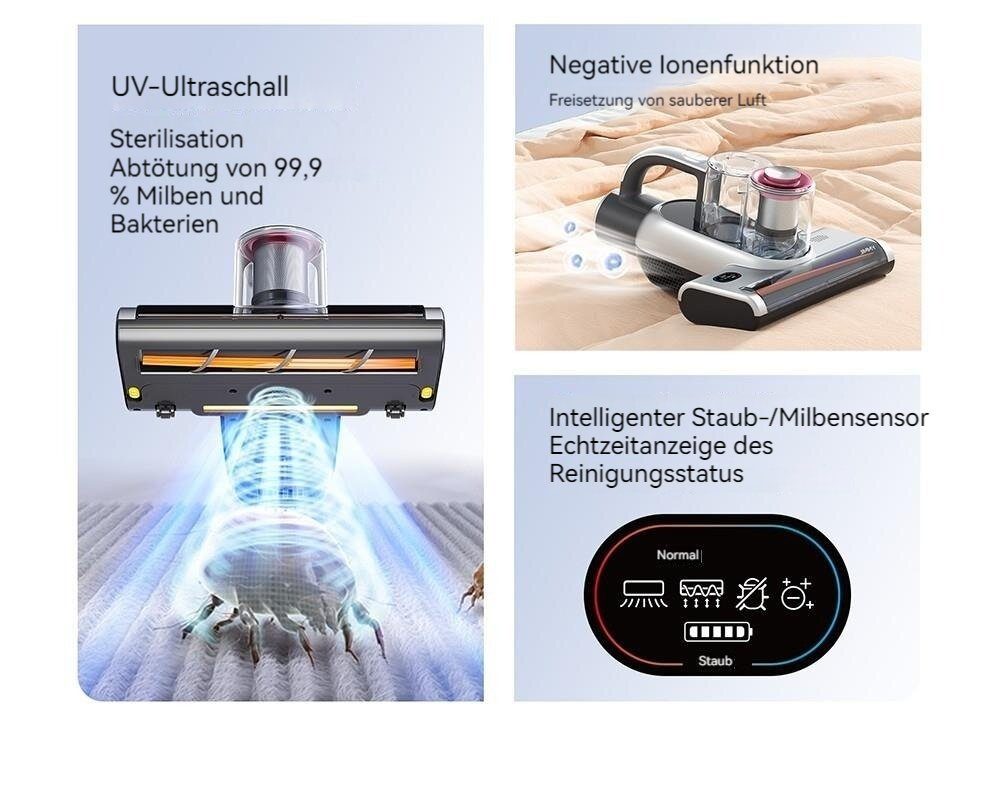 Jimmy Matratzenreinigungsgerät BD7 Pro, 250,00 W, Kabellos-Wiederaufladbar-mit UV-C-Licht & Ultraschall-Sterilisation