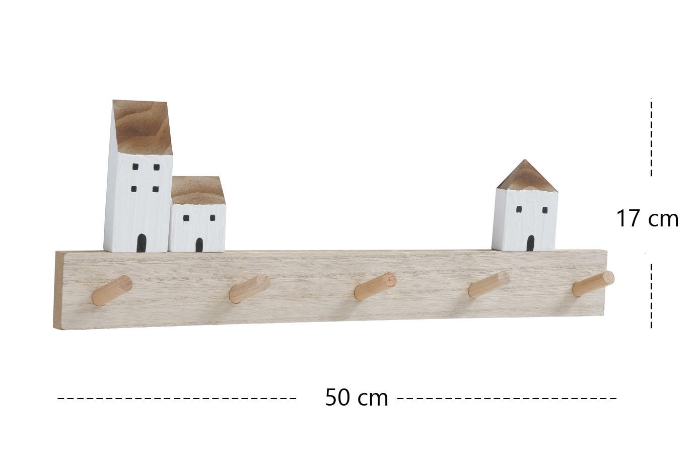 LB H&F Lilienburg Schlüsselbrett LB H&F Schlüsselbrett Haus Schlüsselleiste Holz 5 Schlüsselhaken 50 cm, (hänger key schlüsselkästchen Vintage retro schlüsselboard aufbewahrung modern keys, schlüsselhaken schlüsselhalter Regal wanddeko wandschlüsselb