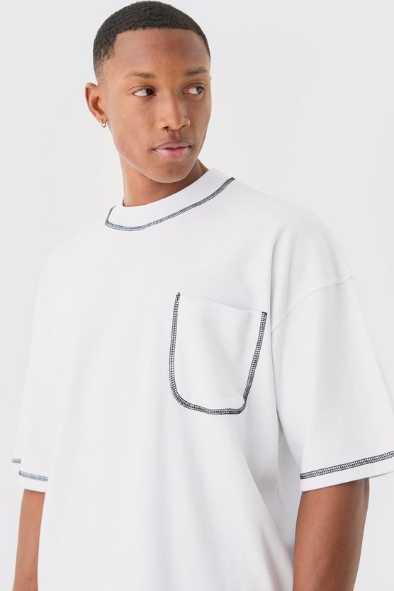 Kastiges Oversize T-Shirt mit Tasche