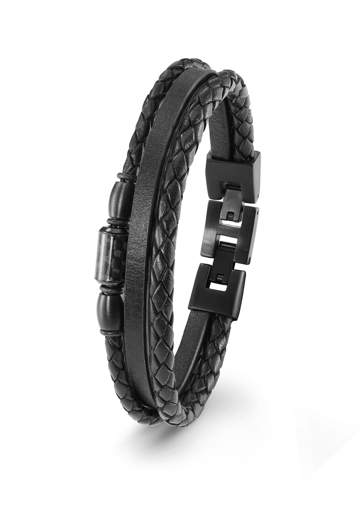Lederarmband mit Edelstahl  272.808.6412.3724-99B0