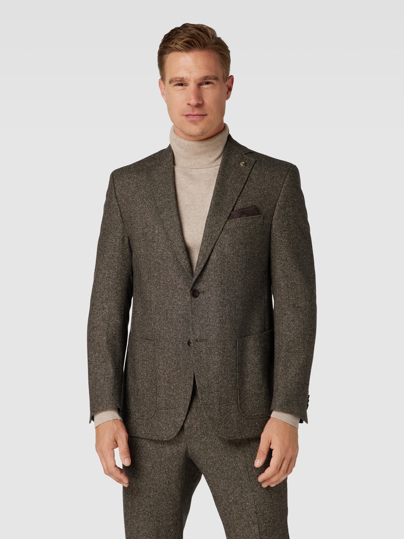 Regular Fit Sakko mit Reverskragen Modell 'Tedrick' in mittelbraun