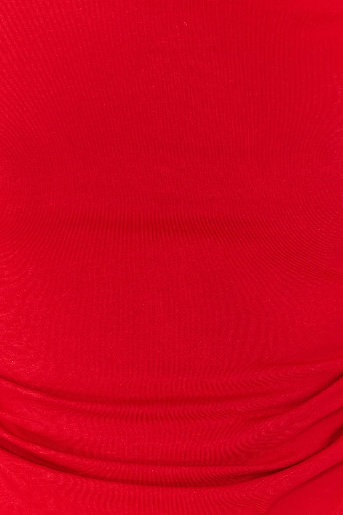 Trendyol Collection  Rote Stretch-Strickbluse mit gerafftem asymmetrischem Kragen TWOSS24BZ00073