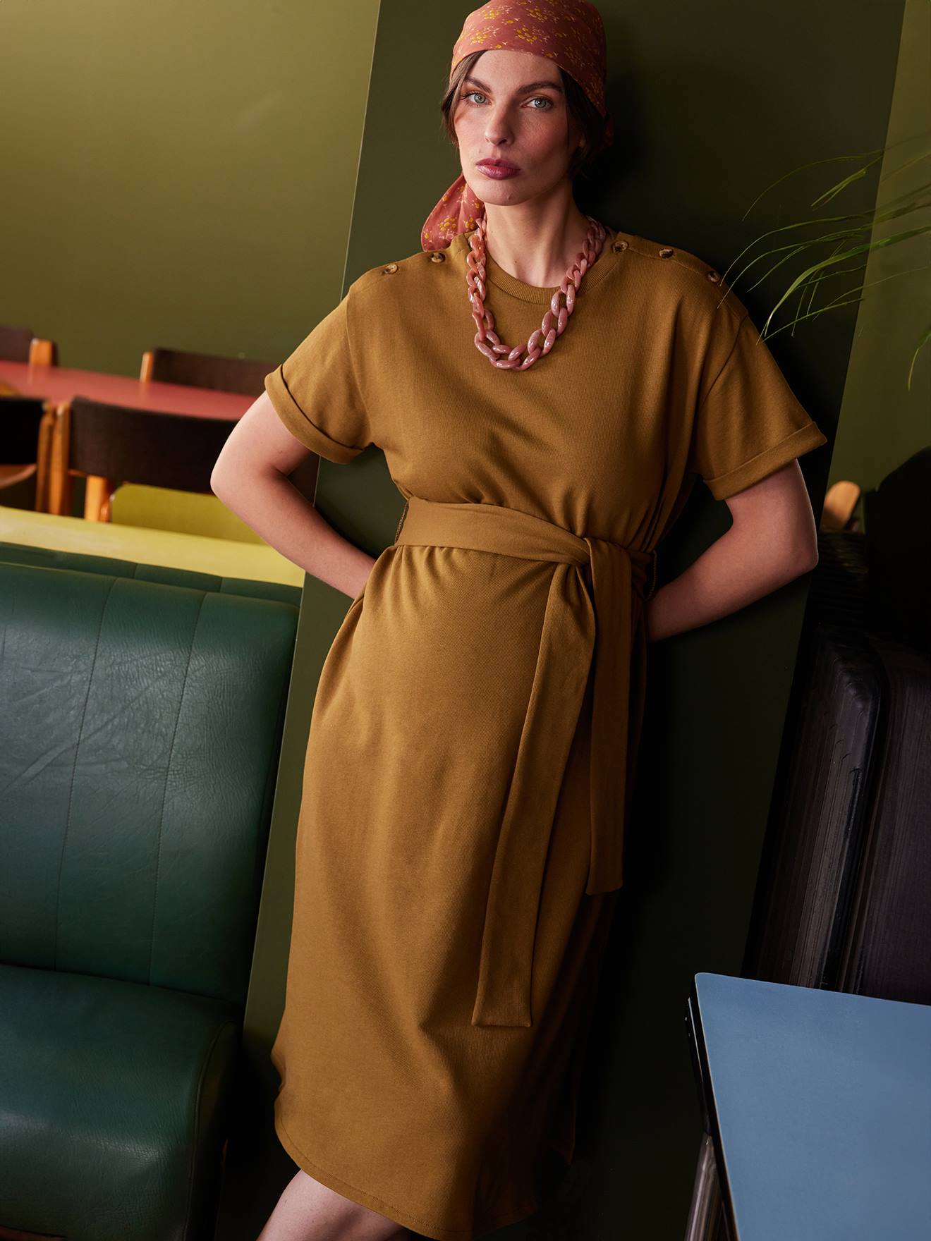 Envie de Fraise Sweatkleid für Schwangerschaft & Stillzeit ENVIE DE FRAISE - olivgrün