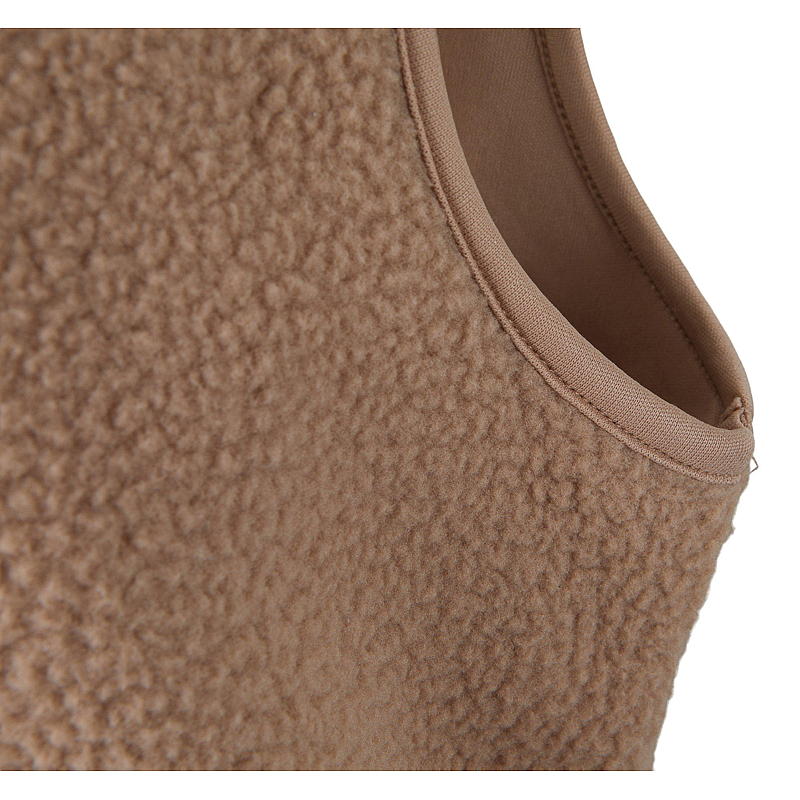 Vest str S-XL teddypile lys brun
