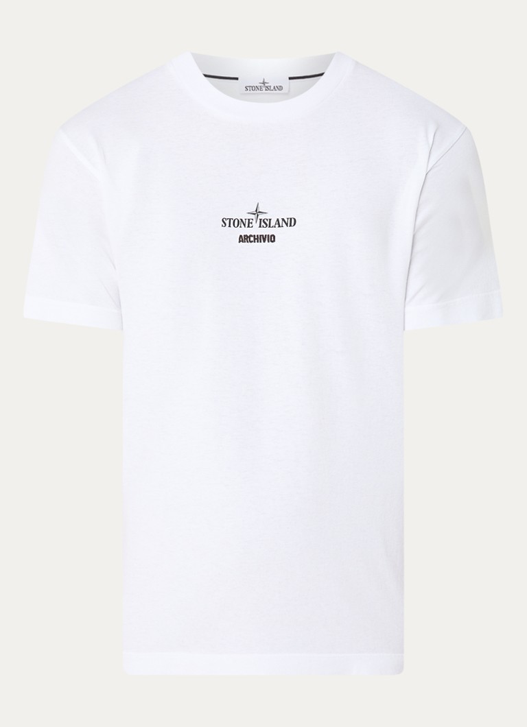 Stone Island 2NS91 T-krekls ar logotipu un apdruku aizmugurē