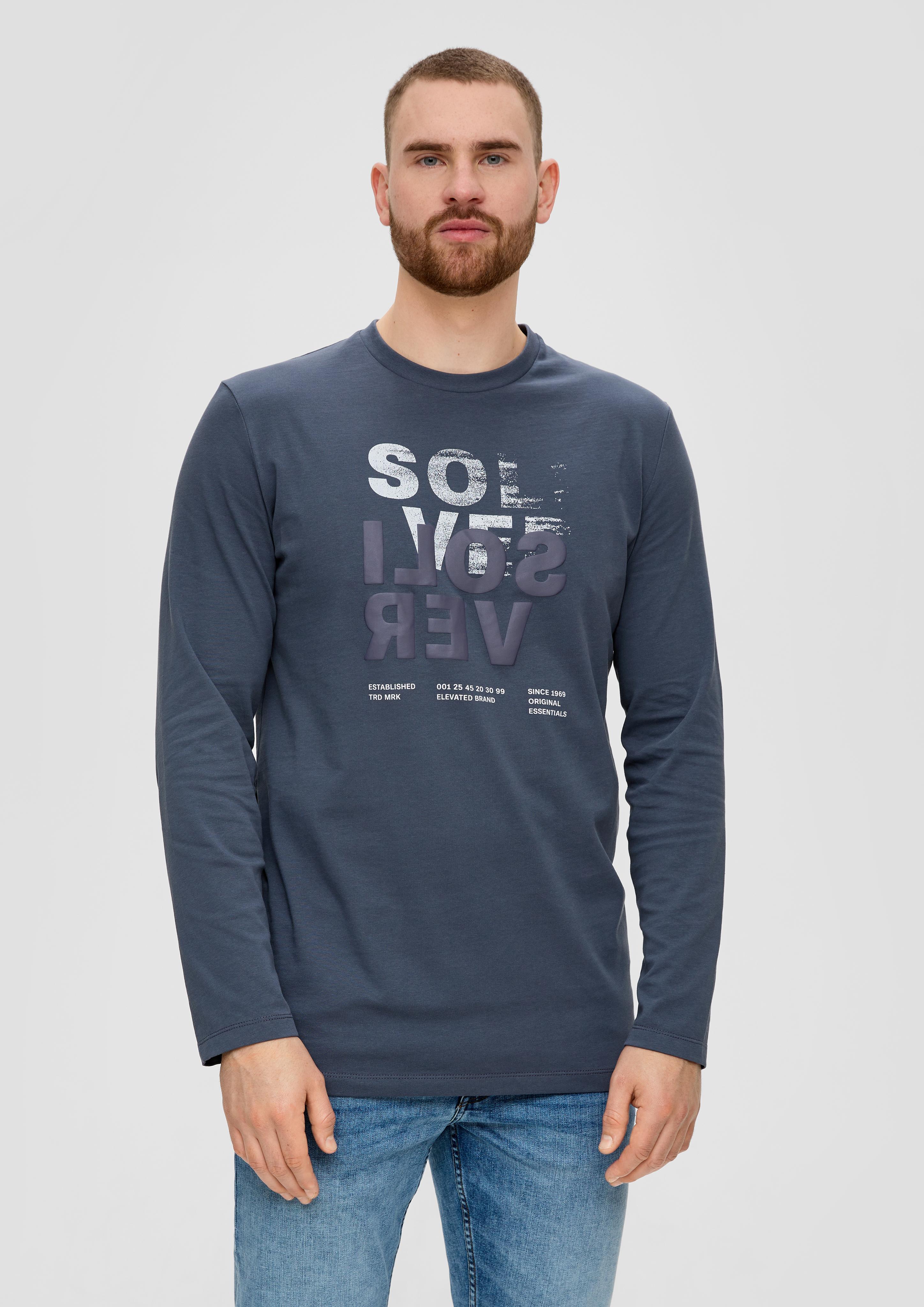 Longsleeve mit gummiertem Label-Print  2143325-57D1