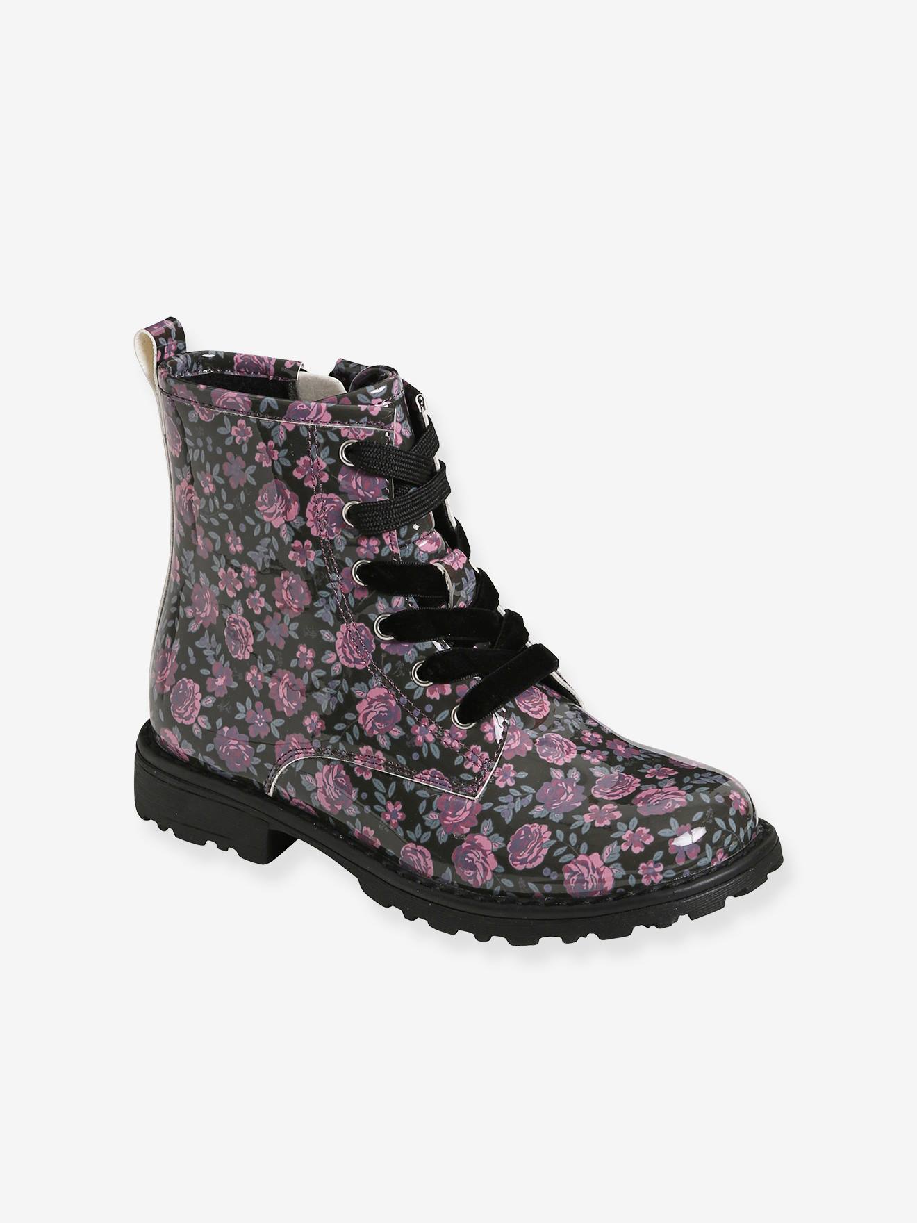 Bottines fille à lacets bronze