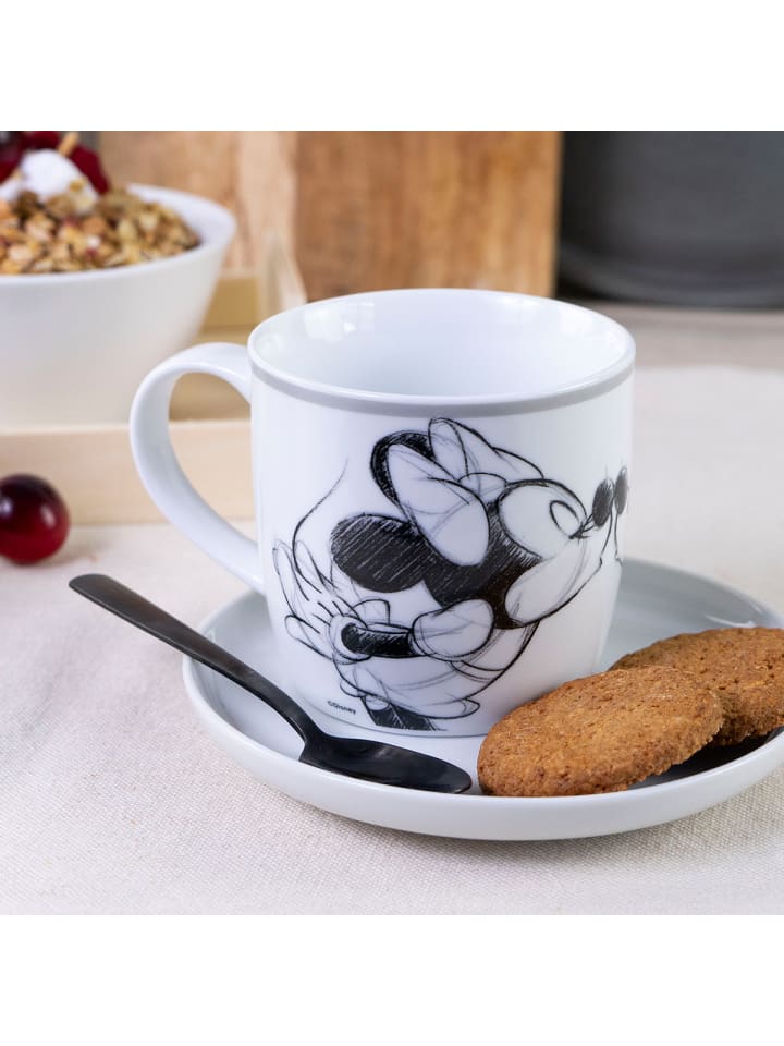 Geda Labels Tasse Mickey Kiss Sketch silbergrau  in Grau - 300 ml günstig kaufen onesize