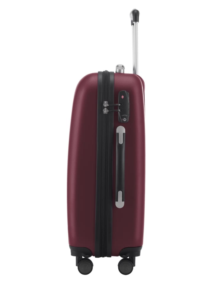 Hauptstadtkoffer Wedding - Handgepäck-Koffer 4 Doppelrollen Hand Luggage TSA in Dunkelrot günstig kaufen S