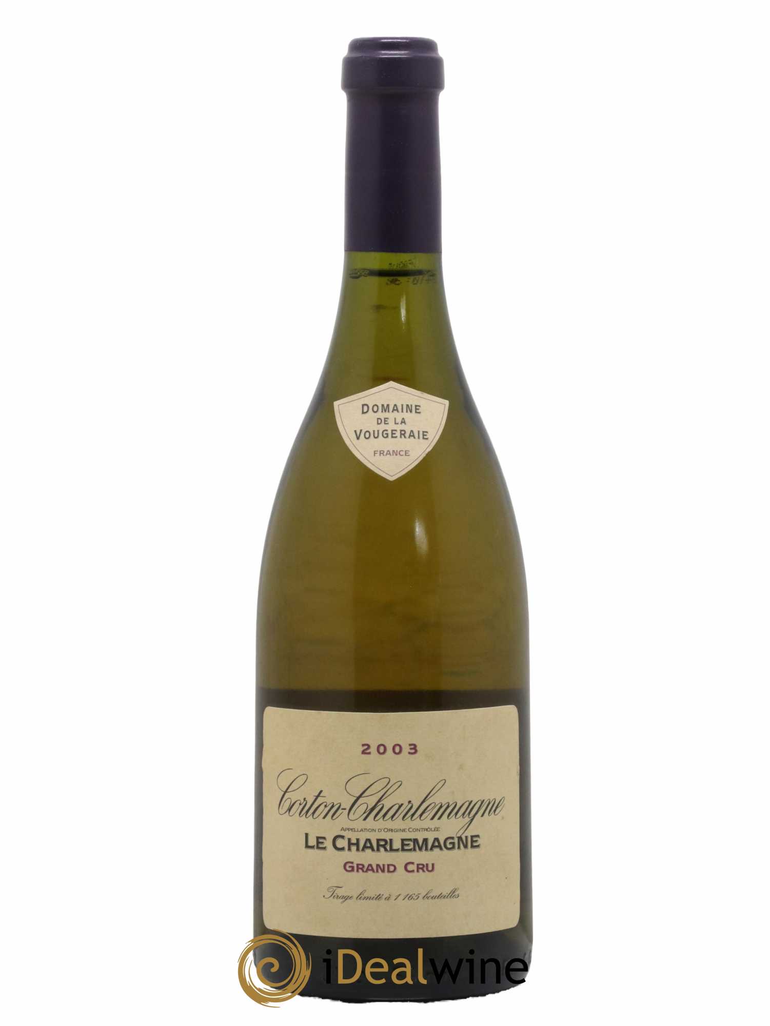 Corton-Charlemagne Grand Cru Le Charlemagne La Vougeraie  2003 - Lot de 1 Bouteille