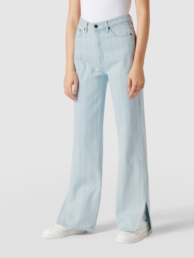 Jeans mit Streifenmuster in blau