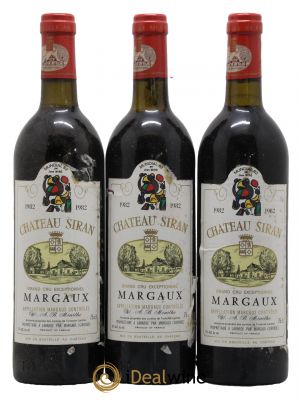 Château Siran  1982 - Lot de 3 Bouteilles