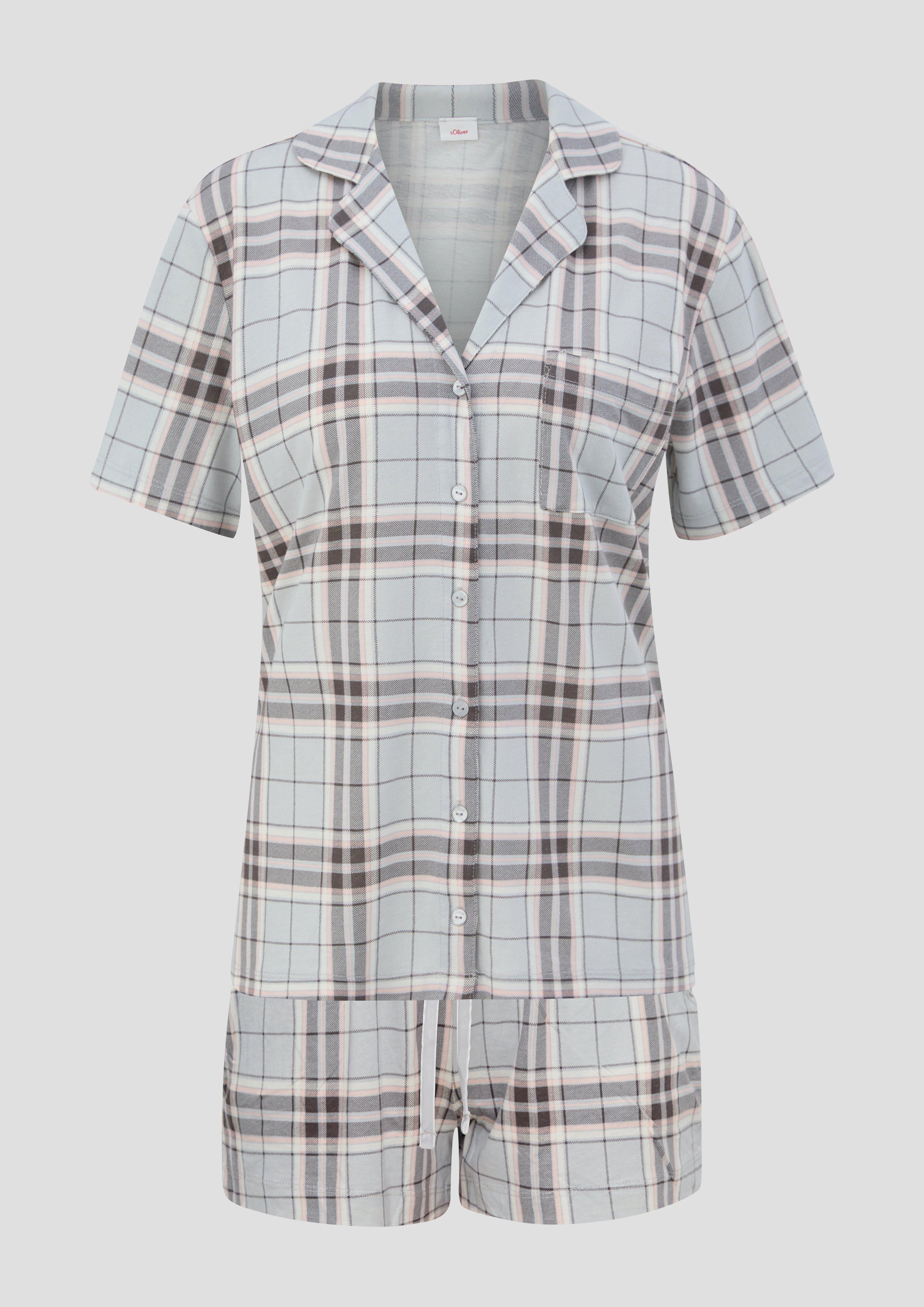 Kurzes Pyjama-Set aus Viskose-Baumwollmix  6008985-59N1