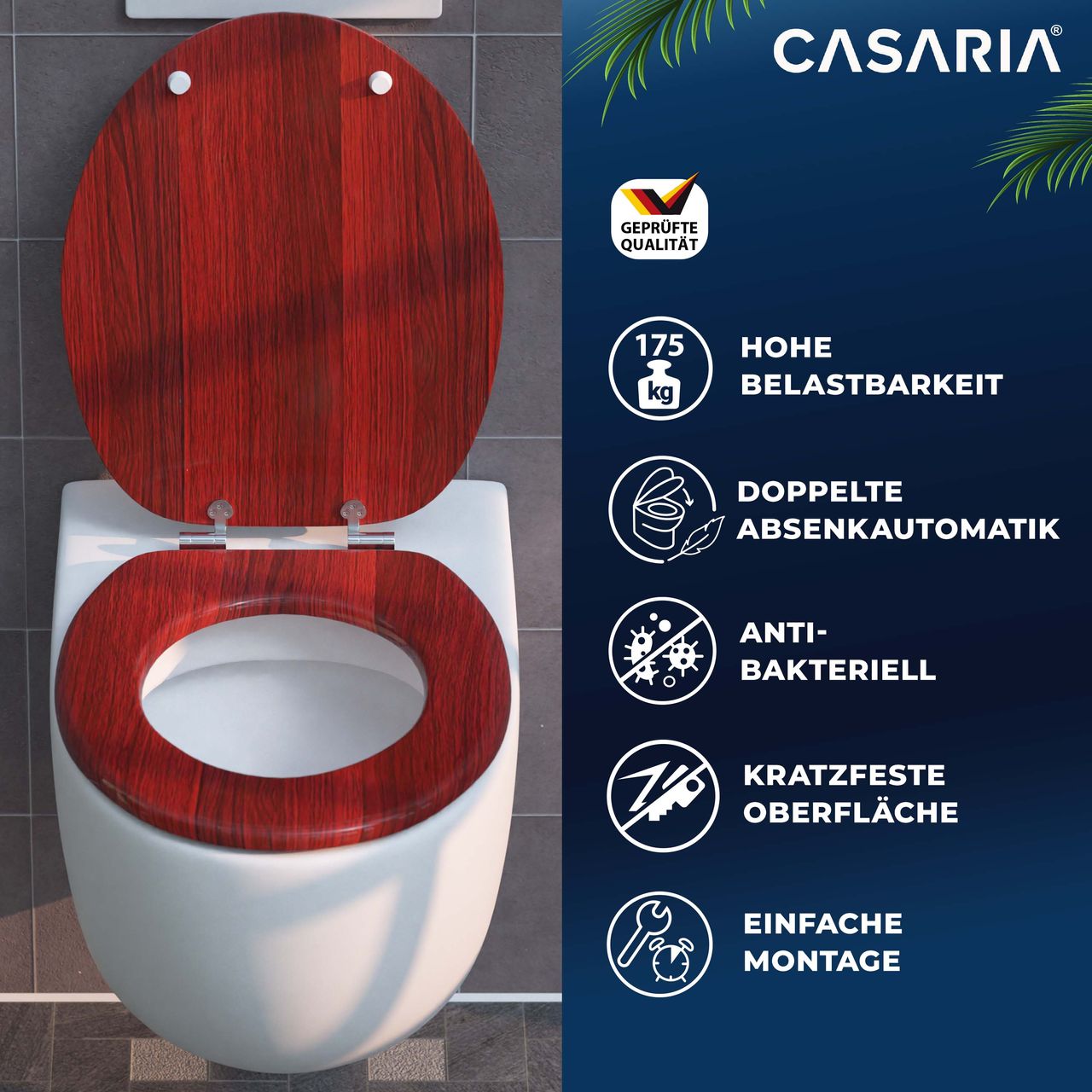Casaria Toilettensitz Holz mit Absenkautomatik