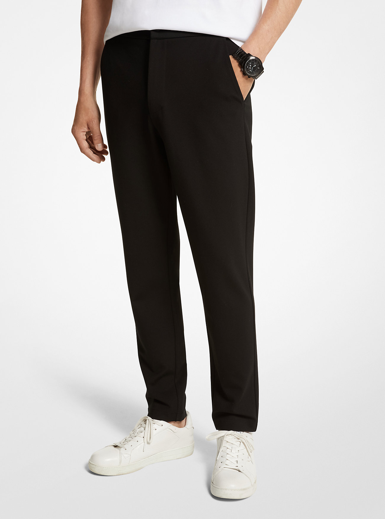 Stretch Ponte Pants - BLACK