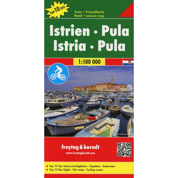 Istrien - Pula, Autokarte 1:100.000, Top 10 Tips - Straßenkarte