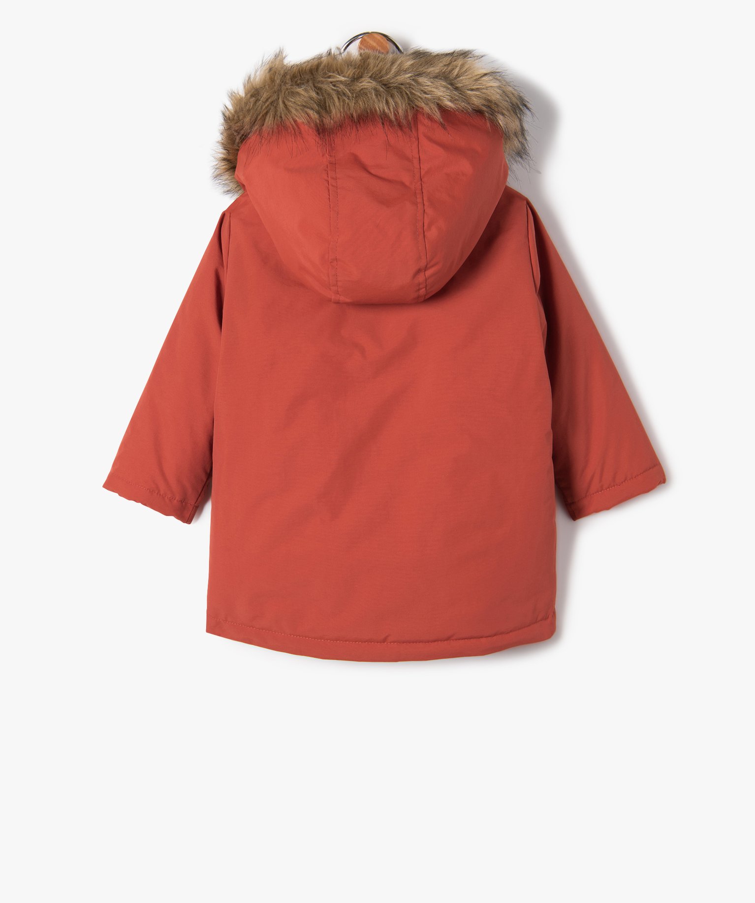 Parka bébé Garçon à capuche et doublure chaude rouge | GEMO