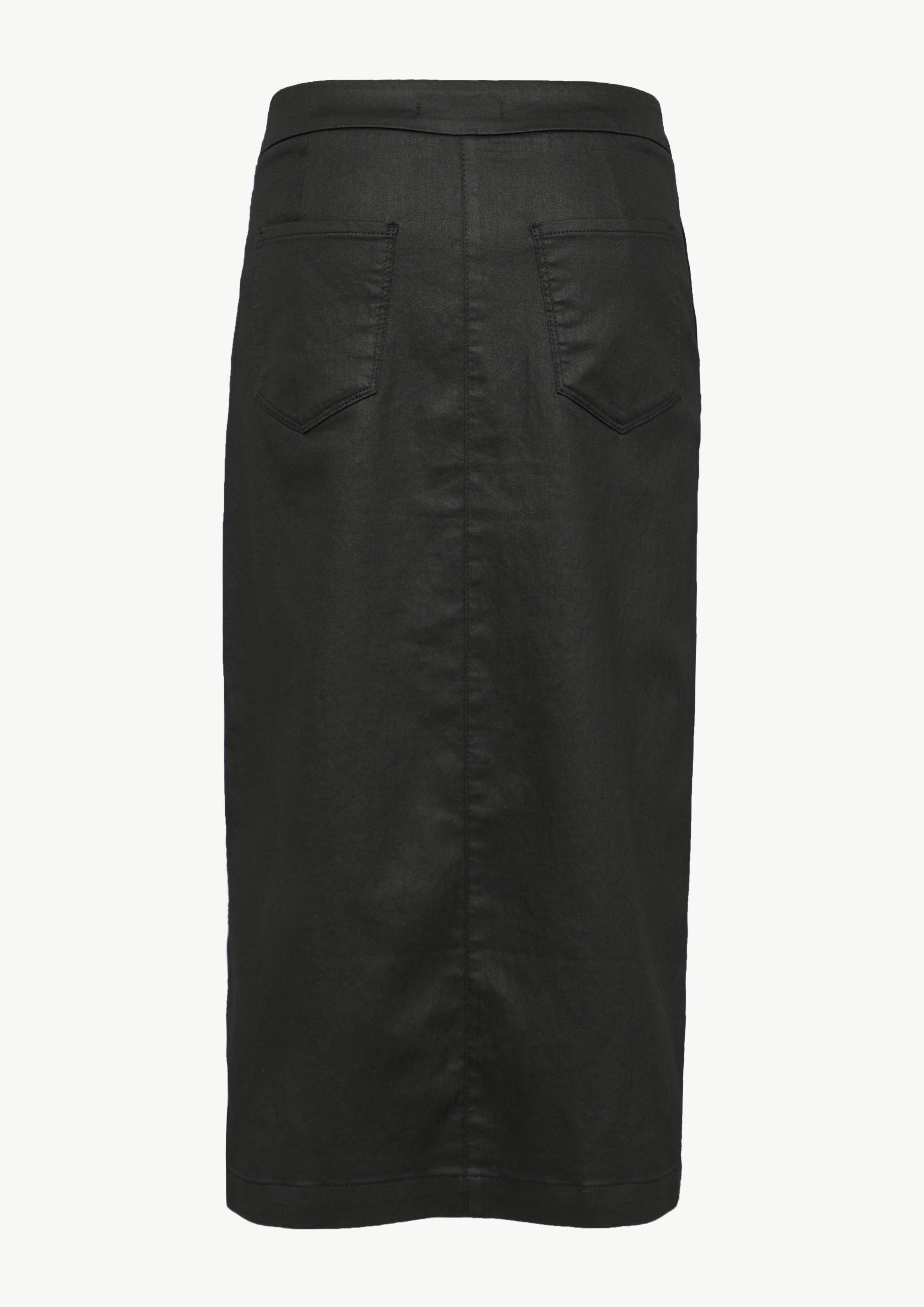 Schmaler Rock mit Steppdetails - schwarz