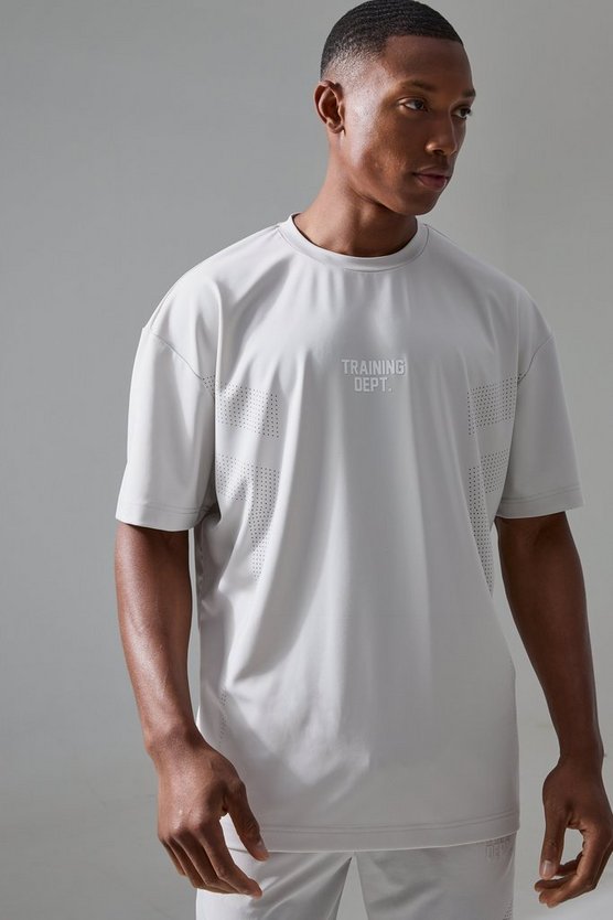 Perforiertes Oversize T-Shirt mit Active Training Dept Print
