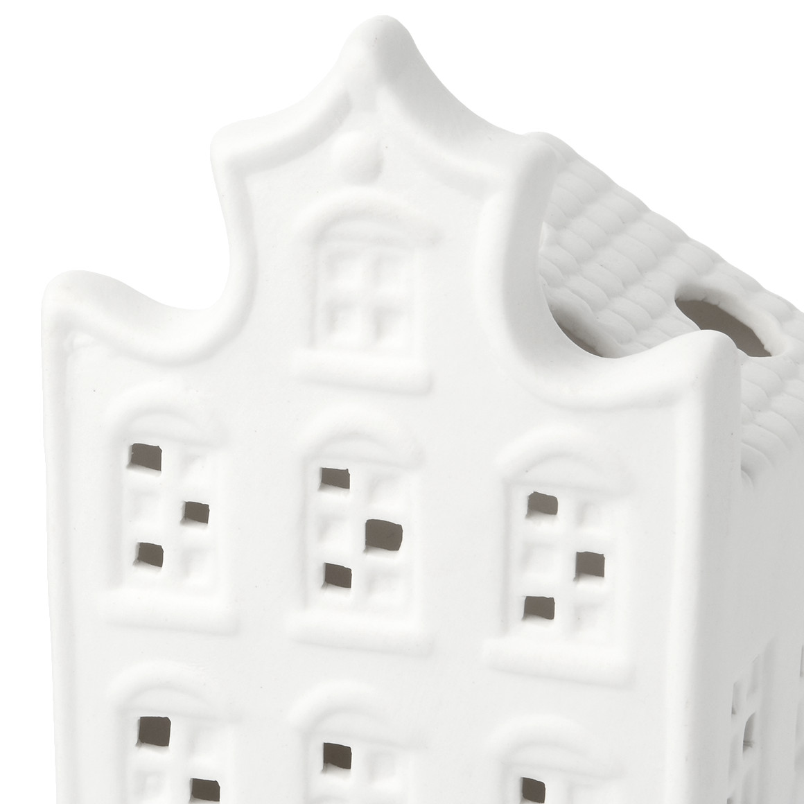 LED-Deko-Haus aus Porzellan weiss