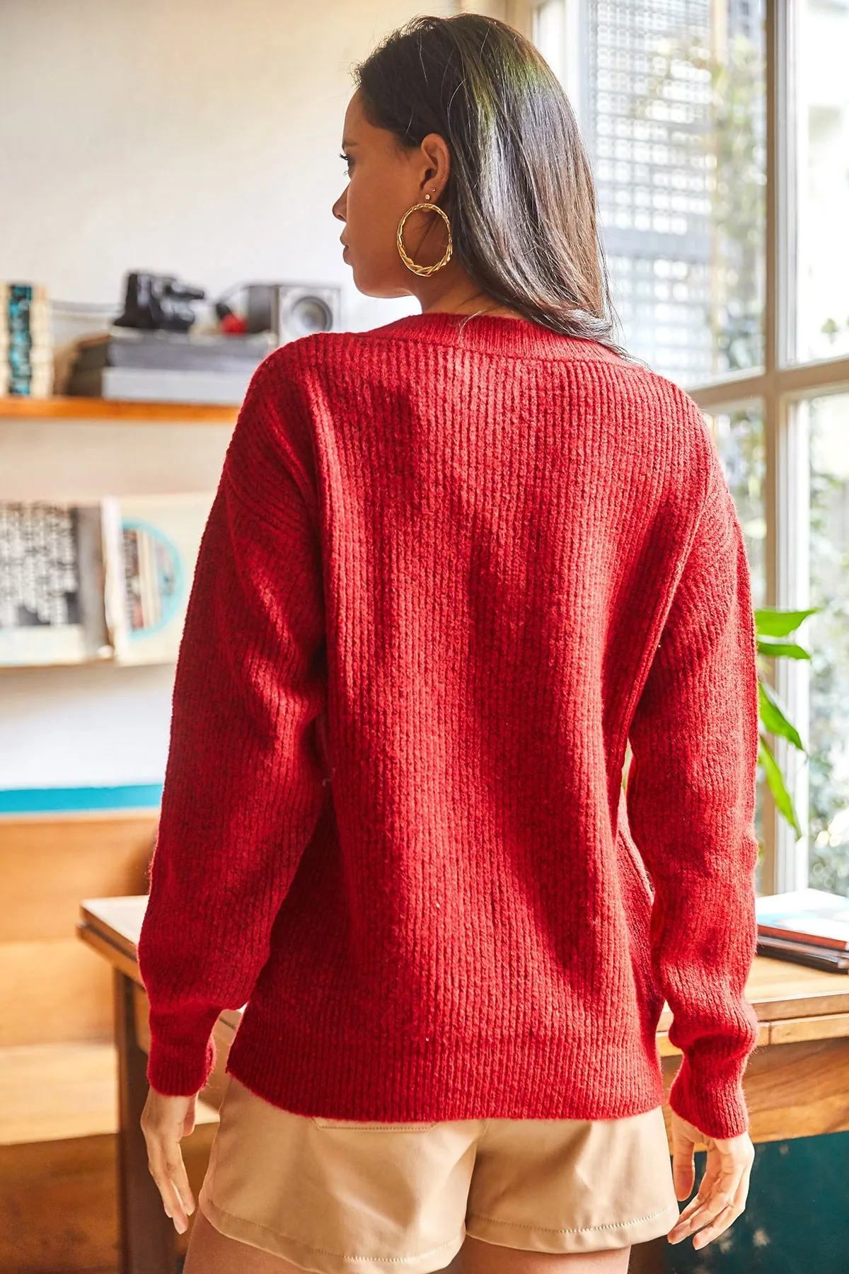 Olalook  Pullover - Bordeaux - Regular Fit