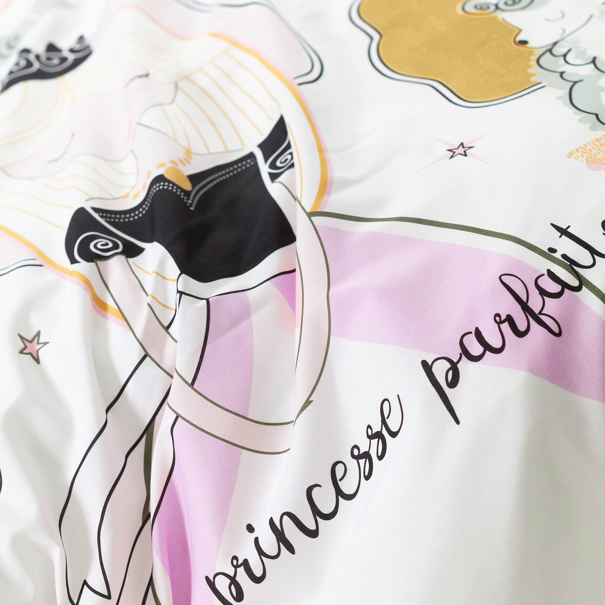 Linge de lit enfant Blanche imprimé 1 personne
