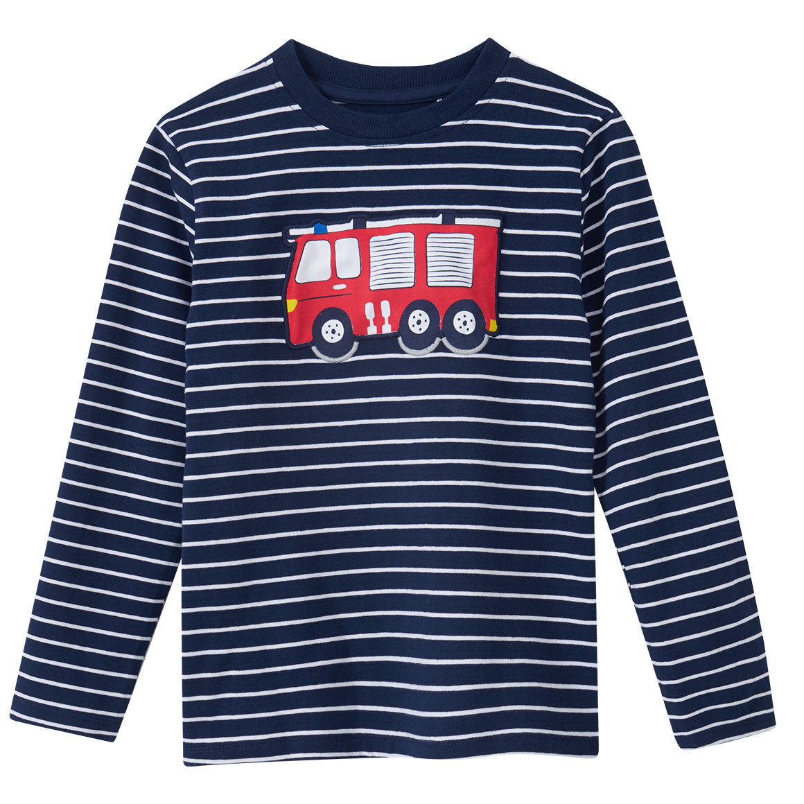Kinder Langarmshirt mit Feuerwehr-Applikation