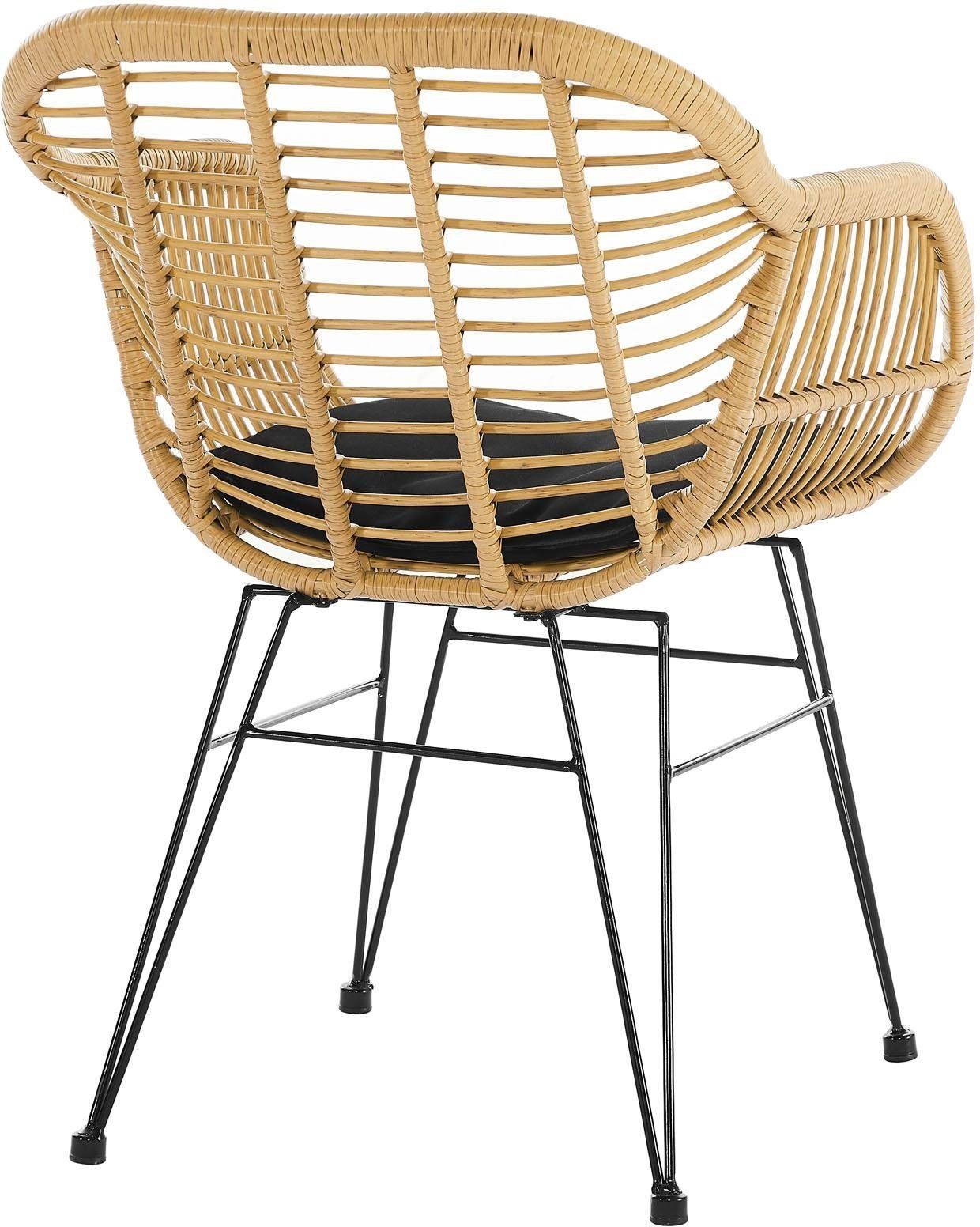 SalesFever Stuhl (Set, 2 St), aus wetterfestem Kunststoffgeflecht in Rattanoptik
