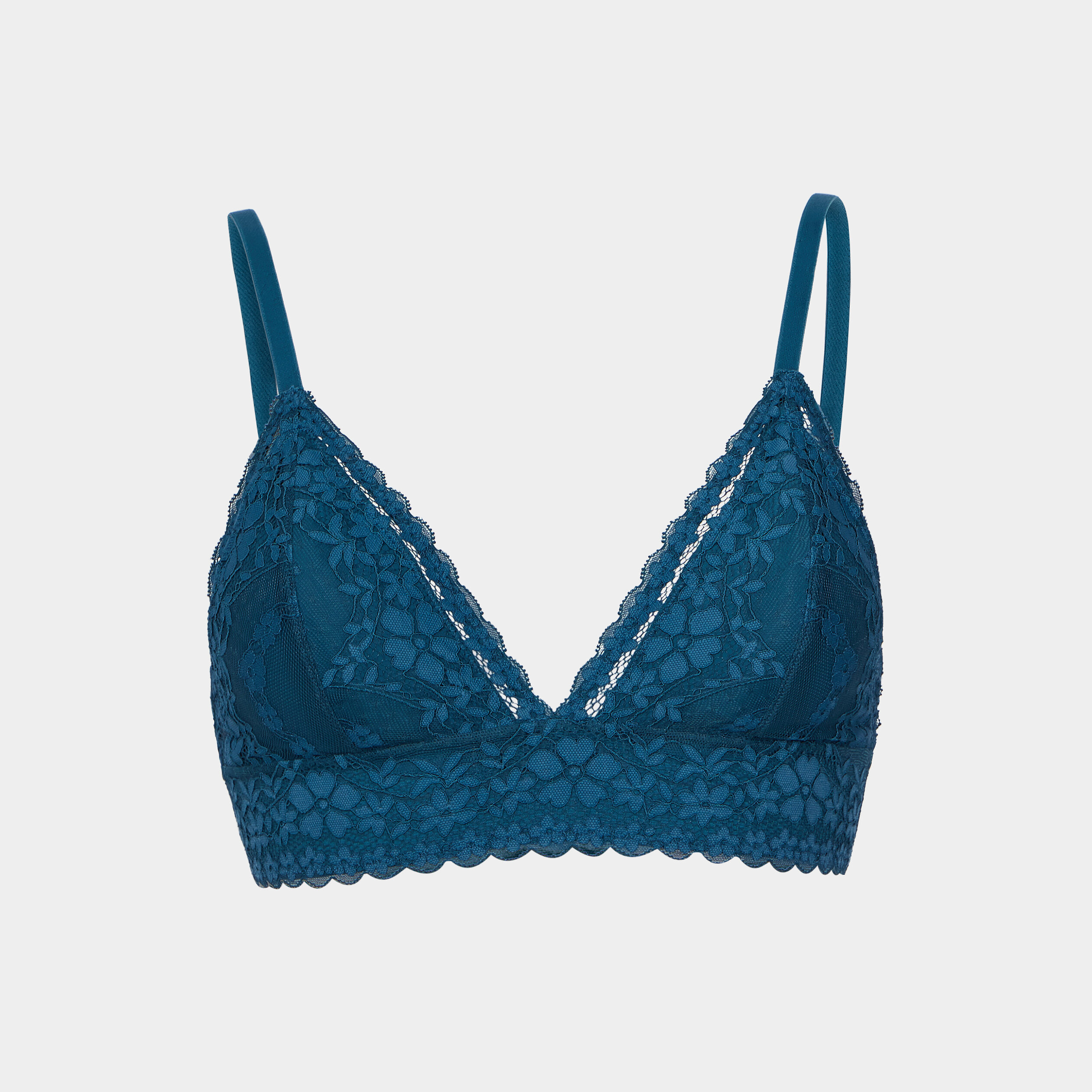 Soutien-gorge triangle dentelle padded bleu canard femme | La Halle