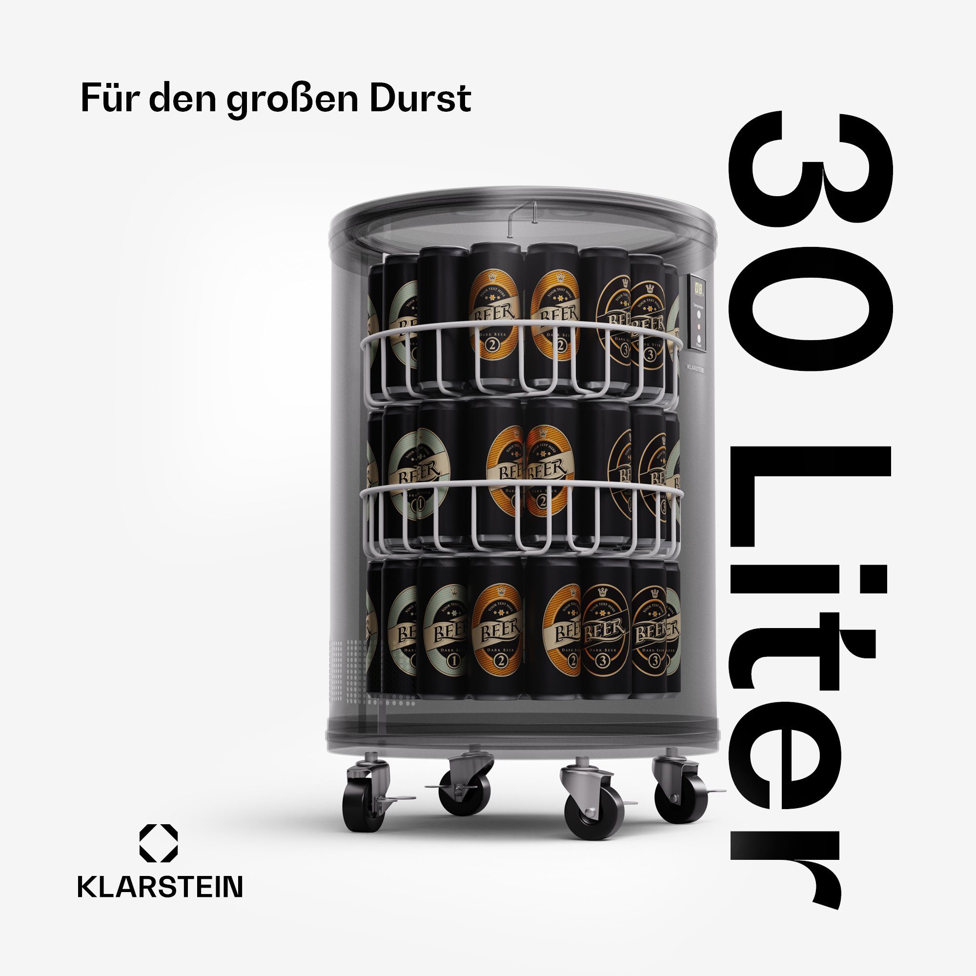 Klarstein Getränkekühlschrank ICE4-MR.-Barbot-bl 10045458, 62 cm hoch, 42 cm breit, Bier Hausbar Getränkekühlschrank Flaschenkühlschrank