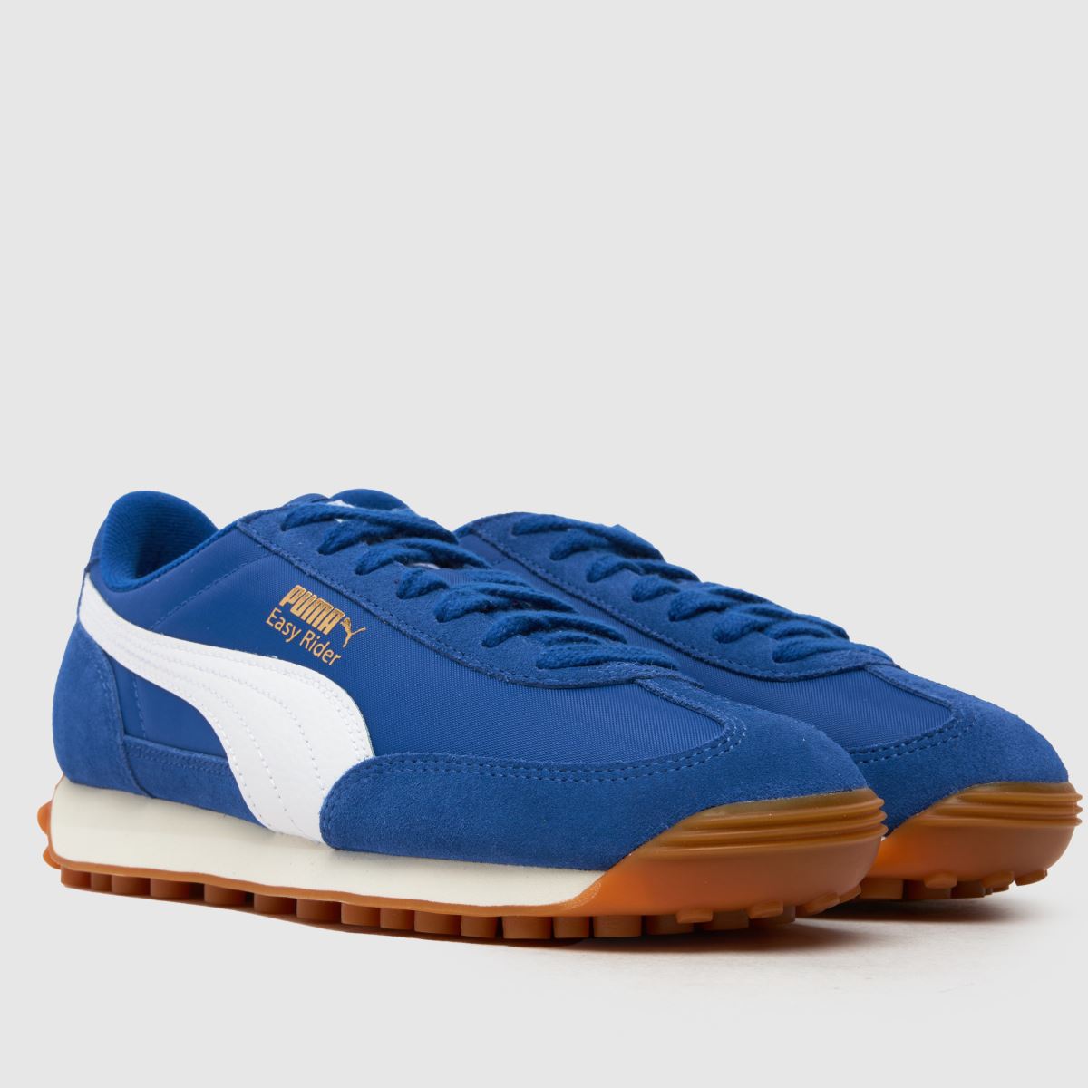 PUMA blå easy rider vintage pojkar ungdomsskor