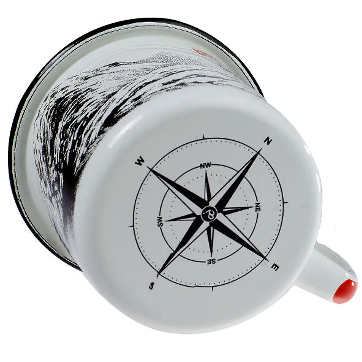 Emaille Tasse mit Bergmotiv versch. Größen